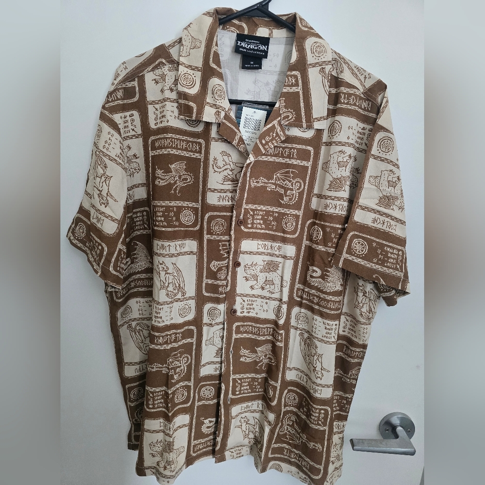 Our Universe How To Train Your Dragon Stat Cards Woven Button-Up